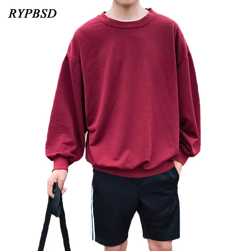 2018 Spring New Plain Oversized Hoodie Sweatshirt Men Korean Couple ...