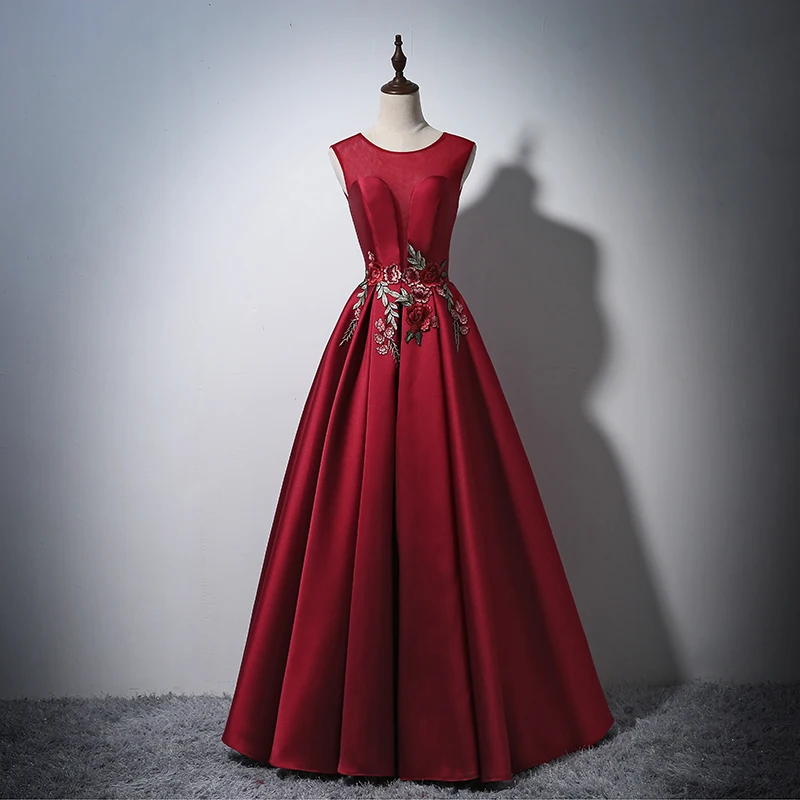 Элегантные вечерние платья с вышивкой цветов красного вина с открытой спиной на шнуровке вечерние платья для выпускного вечера