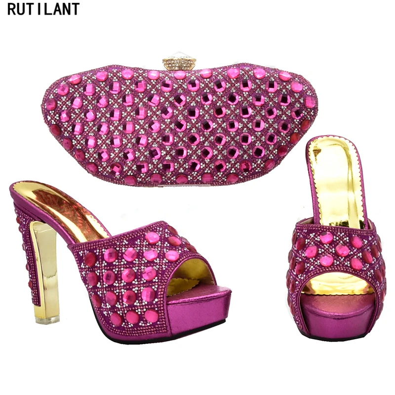 Juego Con vino Zapatos Para De Bolso Decorado fuchsia A Fiesta Bolsas Las oro plata Y Último Mujer Italiano Imitación Tinto Diamantes África Azul Zapato Bolsos Mujeres xgwEYqnX