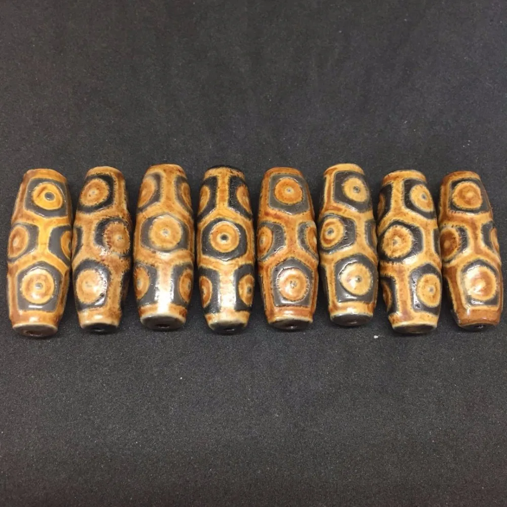 

Carved Turtle Back 9 Eyes 38mmx12mm DYI loose Beads Tibetan Mystical Dzi Beads Charm For Bracelet and Necklace Making