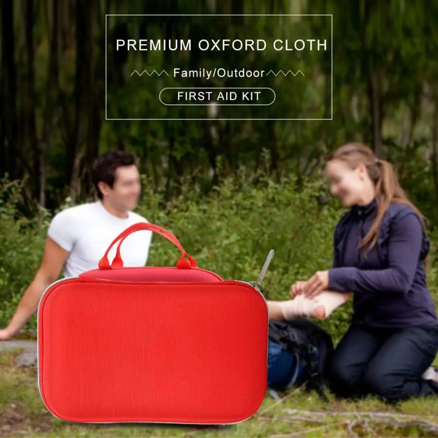 

Portable First Aid Kit Oxford Cloth Multi-Functional Medical Bag Box Emergency Tool Red