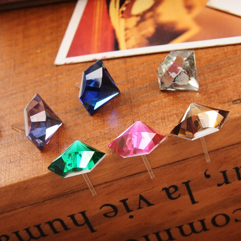 a pair resin Random Color Imitation diamonds pattern stud earrings for women  geometry Multicolor jewelry earing girl gift