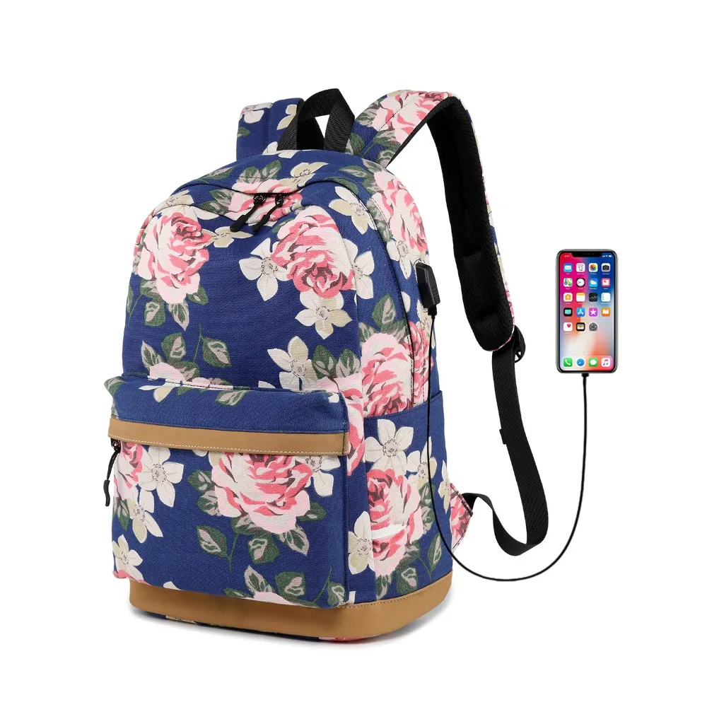 

Printing Backpacks for College Students Women USB Charging 14 15 inch laptop Backpack For Teenage Girls School Backpack Bag