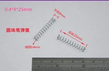 

30pcs/lot 0.4*4*25mm Steel Compression Springs Hardware for Ballpoint pen Springs