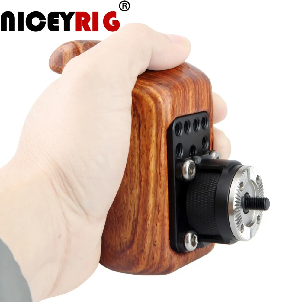 NICEYRIG (левая рука) деревянная ручка рукоятка с розеткой ARRI для камеры Sony Nikon Canon