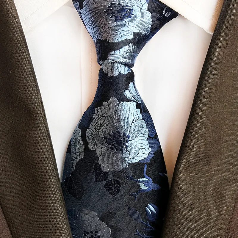 

2019 New Design 8cm High-end 100% Silk Dyed Tie Silk Tie Fashion Classic Men's Jacquard Woven 100% Silk Men's Tie Necktie
