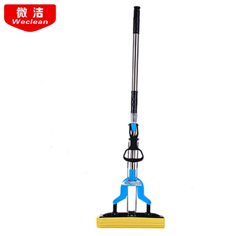 Fold squeeze water sponge mop stainless steel rod rubber can stretch