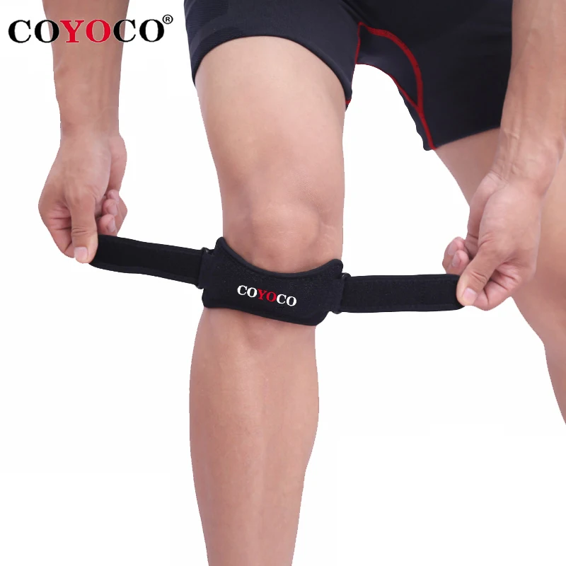 1 Pair Adjustable Patella Brace Pad Protector Knee Support KneePad COYOCO Brand Anti Falls Injury Bandage Guard Black | Спорт и