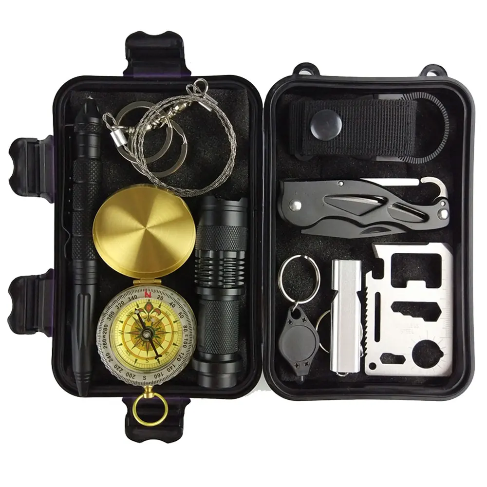 Billige Camping überleben kit Set 10 in 1 Outdoor tourismus Multifunktions Erste hilfe SOS EDC Notfall Liefert für überleben