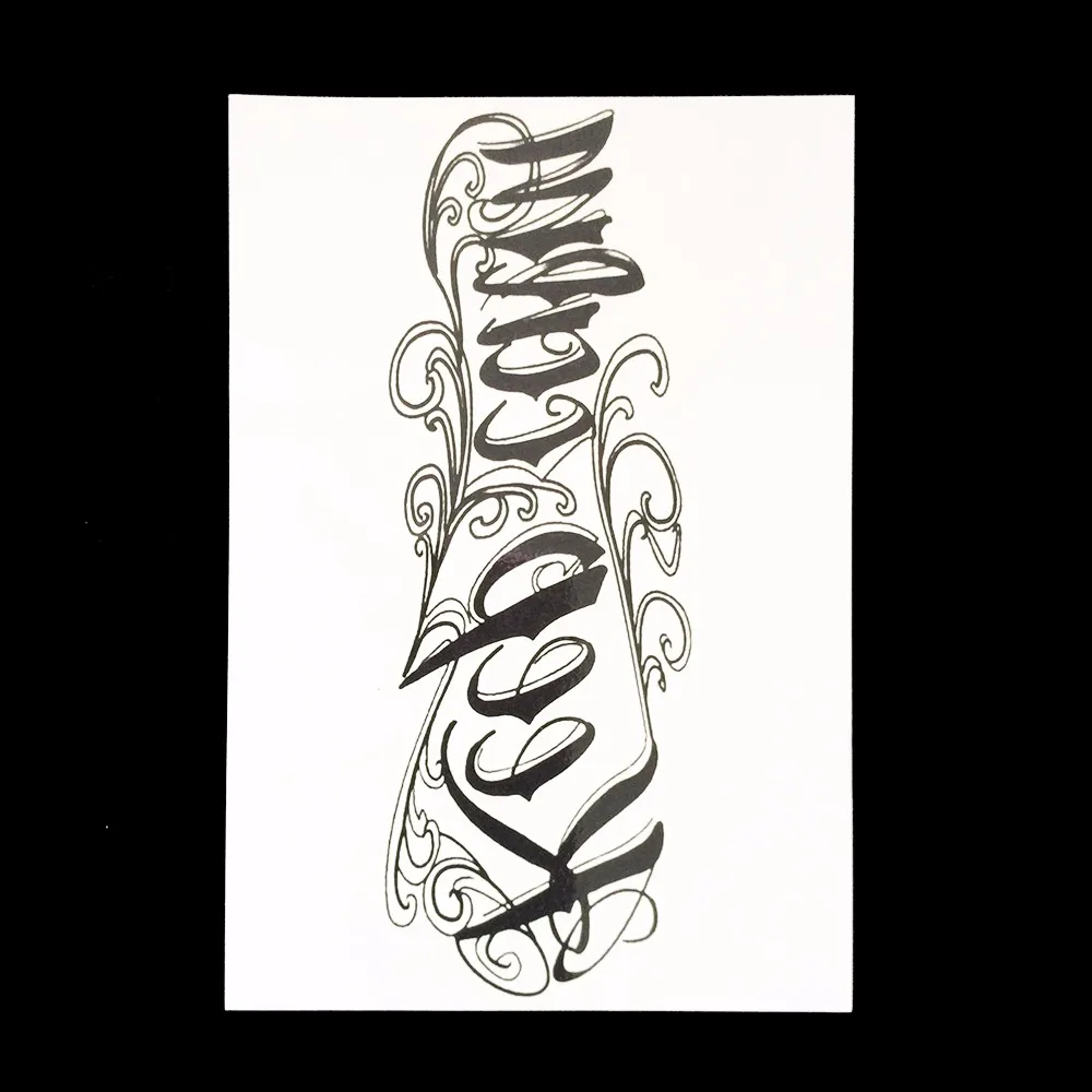 1pc Nice Women Flower Body Art Sleeve Arm Sticker Temporary Tattoo HB064 English Letter Waterproof for Body Painting Tattoo Gift