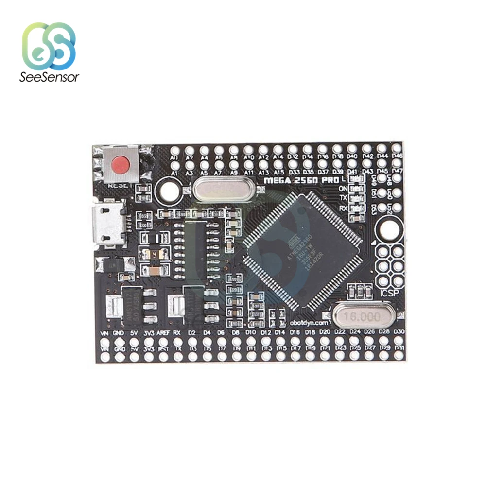 MEGA 2560 PRO встроенный CH340G/ATMEGA2560-16AU чип с штыревыми разъемами, совместимый с модулем Arduino Mega2560