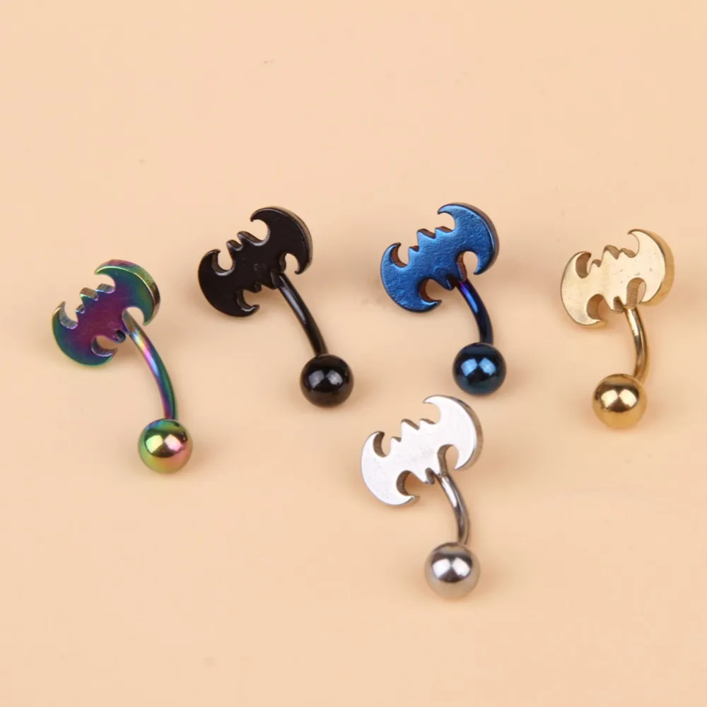 

Fashion Medical Stainless Steel Piercing Bat Belly Button Navel Ring Body Jewelry Drop Shipping