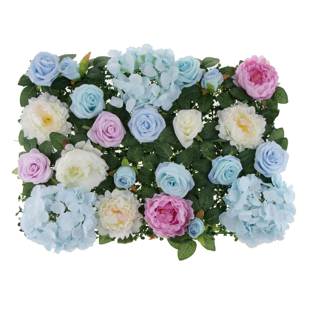 Artificial Hydrangea Flower Panel Silk Rose Peony Flower Wall Decor for Wedding Venue Background Candy Wall Photo Areas Ornament