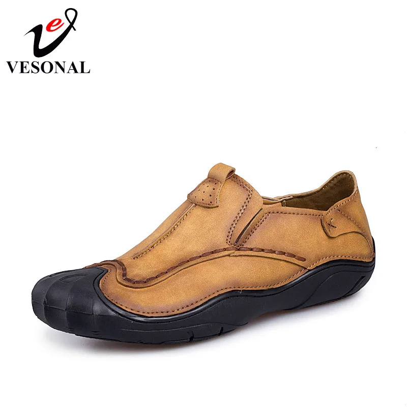 

VESONAL Brand Casual Shoes Men Loafers Adult Footwear Quality Ons Boat Soft Driving Microfiber Leather Man Mocassin Male Walking