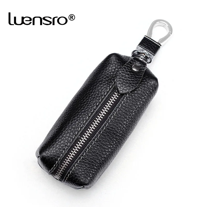 

LENSRO Genuine Cow Leather Key Wallet Men & Women Car Key Bag Wallet Multi Function Key Case Unisex Fashion Housekeeper Holders