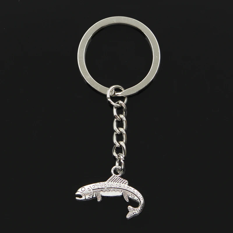 Модное кольцо для ключей Eel Fish 24x18 мм металлическая цепочка серебристый цвет