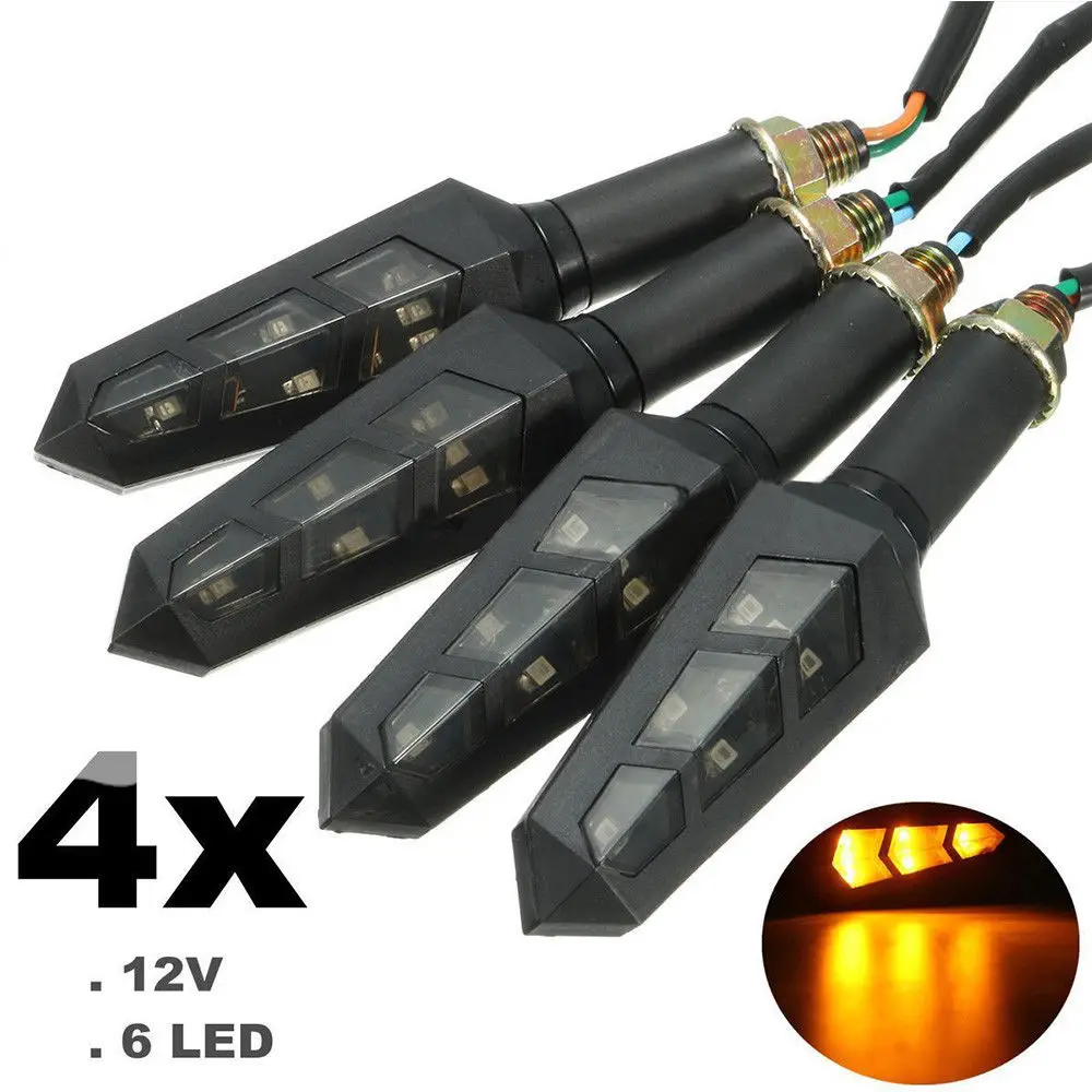 

New 4pcs 12V Universal Motorcycle LED Turn Signal Indicator Light Blinker Amber Flashers Lighting Motorcycle Accessories