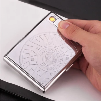 

USB lighter cigarettes case for 20 cigarettes pack