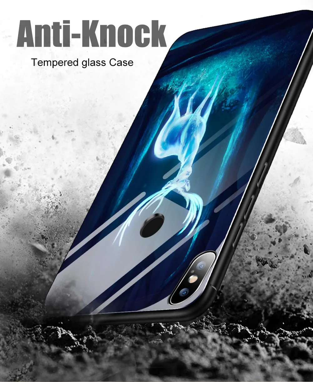 Luminous Tempered Glass Case For Xiaomi Mi 8 SE A1 A2 Lite MiX3 Max 2 3 Case on Redmi Note 5 Pro 4X Case Redmi 5 Plus 6 6A Cover (10)