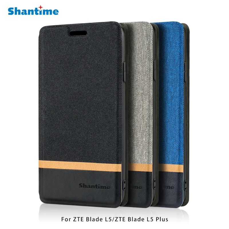 

Canvas PU Leather Phone Bag Case For ZTE Blade L5 Flip Case For ZTE Blade L5 Plus Business Case Soft Silicone Back Cover