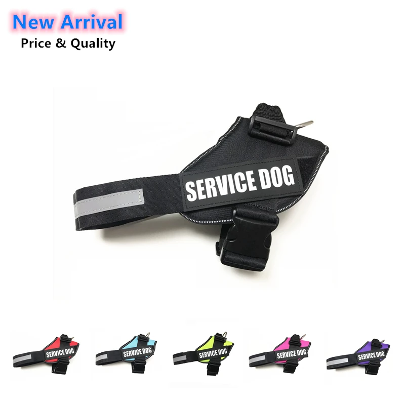 

New Arrival Reflective Rope Nylon Handle Adjustable Small Big Dog Harness Vest For Training Small Medium Large Dog Animals