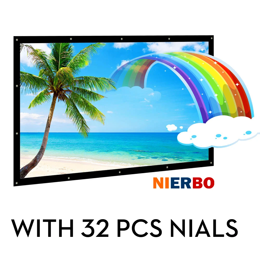 

NIERBO 200 inch 3d projector screen fabric folding projection screen