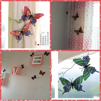 

Freeshipping 3D Lifelike Butterfly Sticker 5pcs/lot 2 styles Suction or Pin 15cm home wall cabinet office car decoration gifts