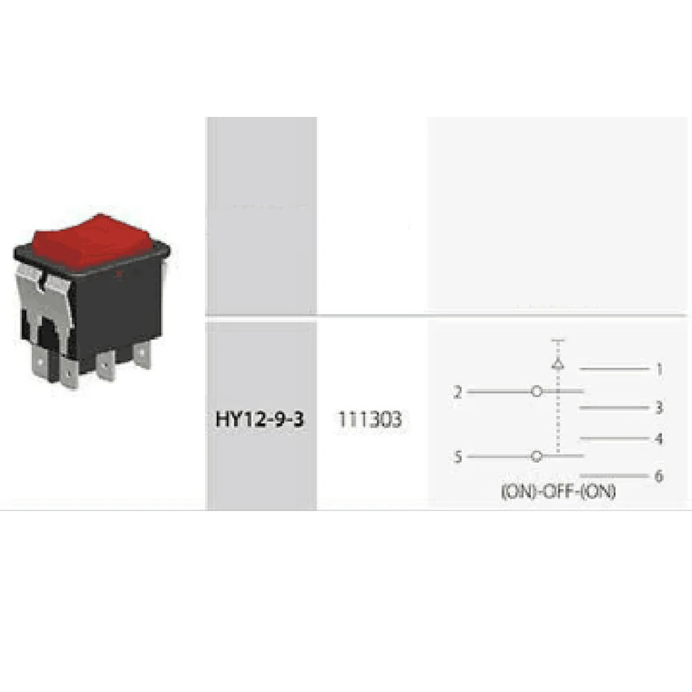 1pcs KEDU HY12-9-3 6 Pins Push Button On Off On Rocker Switch Pushbutton Switches for Electric Power Tools 125/250V 18/20A