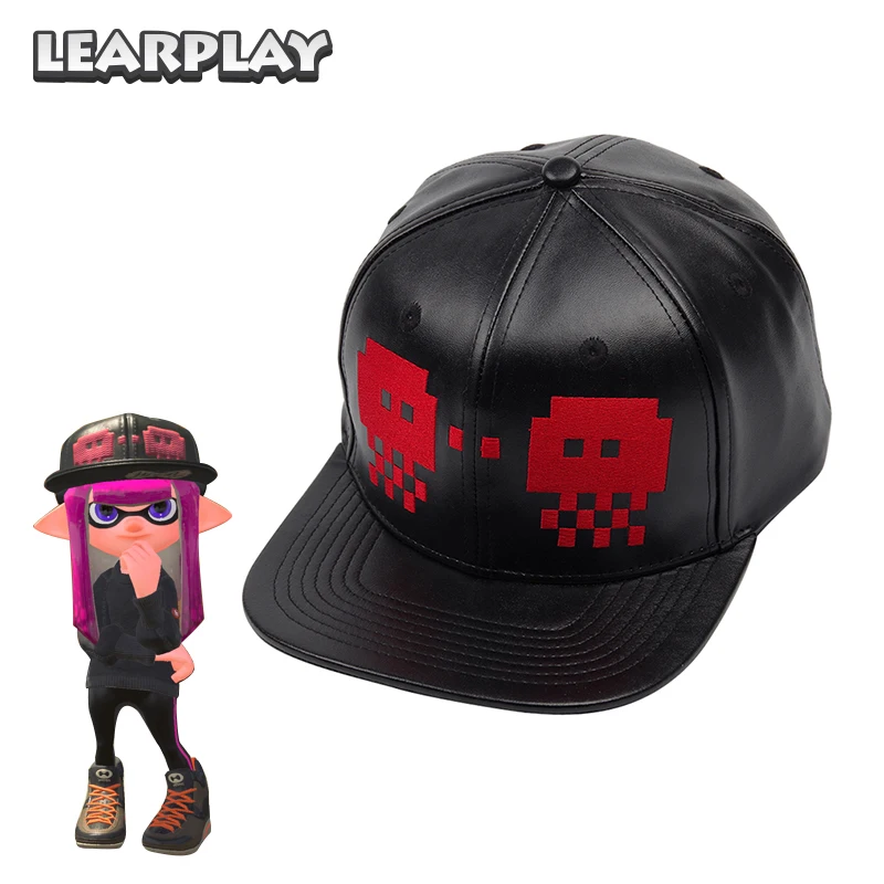 Splatoon 2 Skalop Jellyvader Hats Black Leather Baseball Caps Embroidery Adjustable Flat-Bill Cap Adult Kids Party Accessories Splatoon 2 Skalop Jellyvader Hats Black Leather Baseball Caps Embroidery Adjustable Flat-Bill Cap Adult Kids Party Accessories