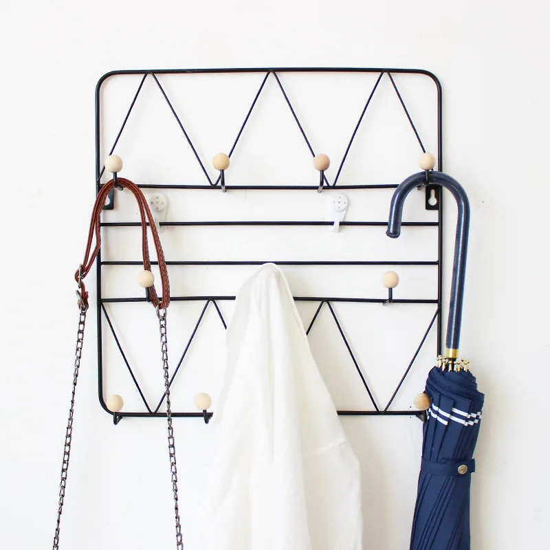 

Baffect Iron Wooden Shelf Storage Rack Organization For Key Bag Hat Clothing Dormitory Sundries Storage Holders Home Decor