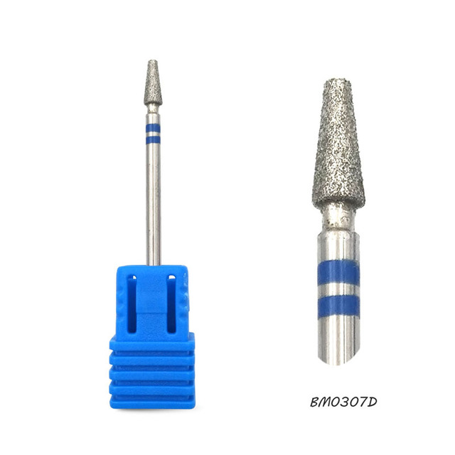 Spear Diamond Nail Drill Bit 3/32" Rotary Burr Manicure Cutters Tools Electric Drill Accessories Nail Mills-GD0208D