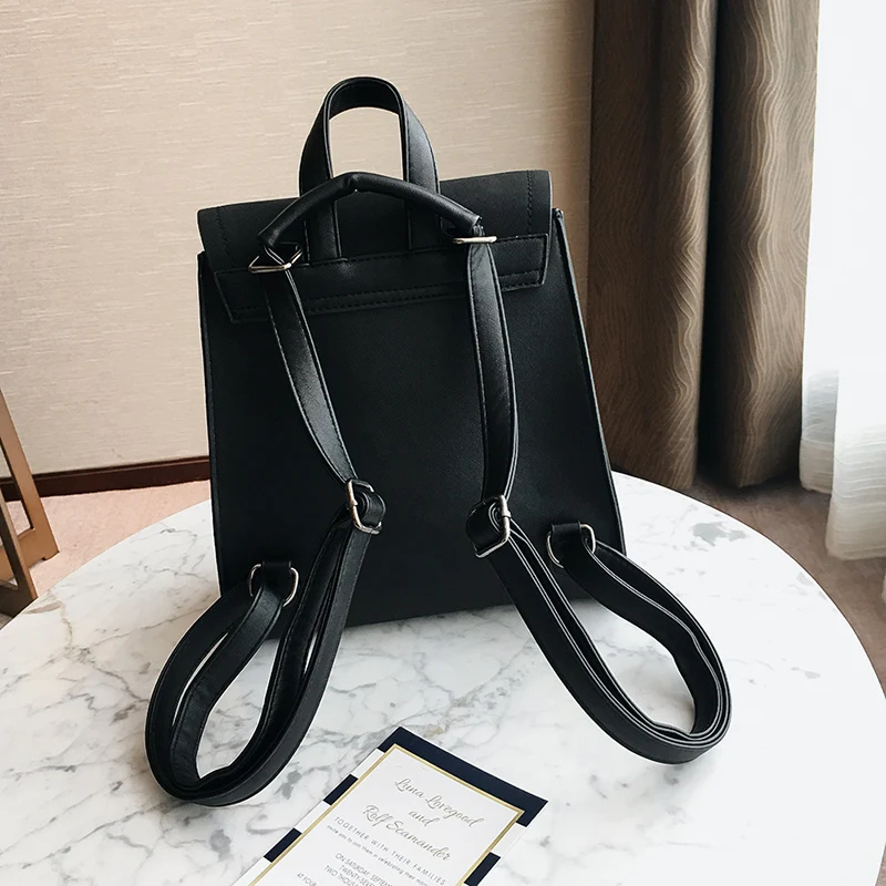  DIDABEAR Leather Small Backpack Women Backpacks Female School Bags for Girls Fashion Travel Bag Bla - 32859140525