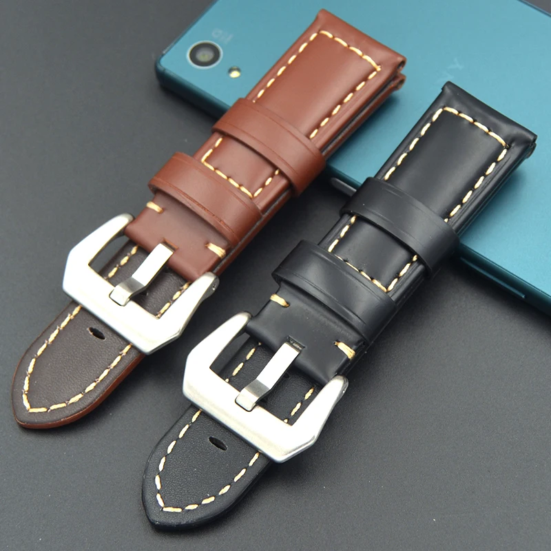 High quality oil skin leather Watch strap 22mm 24mm Genuine leather