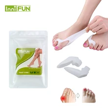 2 шт., защитный силиконовый гель для большого пальца стопы, два отверстия, разделитель пальцев ног, регулятор вальгусной деформации, массажер для ног C142