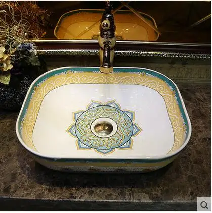 

American art stage basin of jingdezhen ceramic lavatory rectangle European sink sink basin