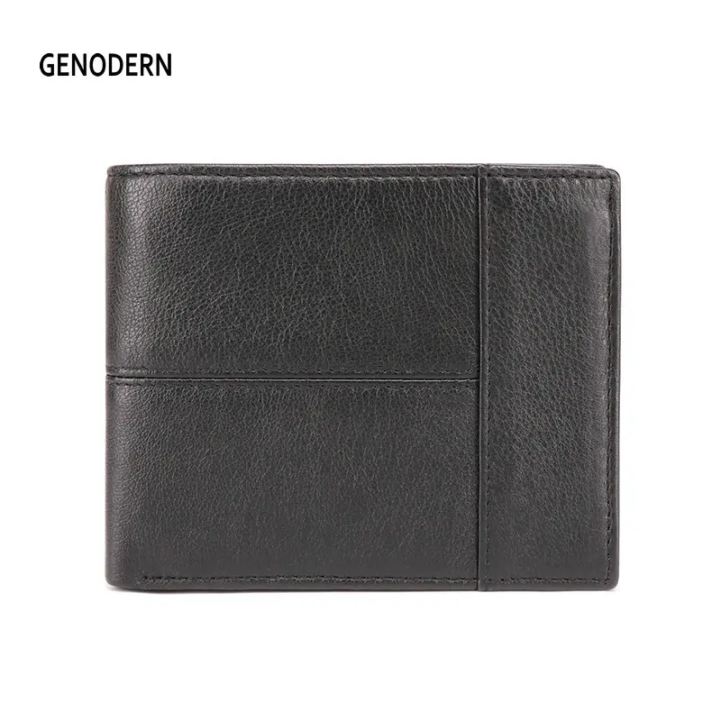 Винтажный лоскутный кошелек GENODERN для мужчин из натуральной кожи мужской с