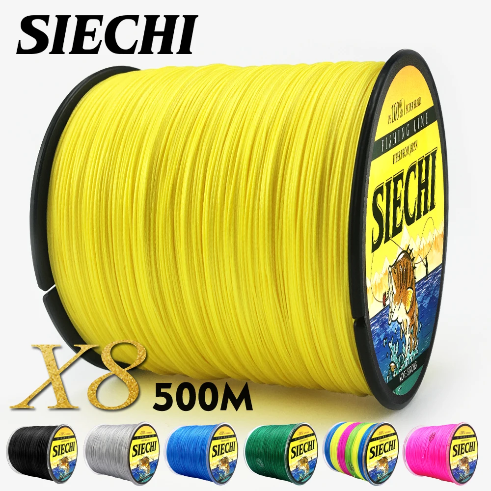 SIECHI صنارة صيد بولي ايثيلين مجدول المتعددة الشعيرات 500 M 8 السواحل الحبل الكارب خيط صنارة الصيد s ل المياه المالحة 20 30 40 50 60 60 80LB