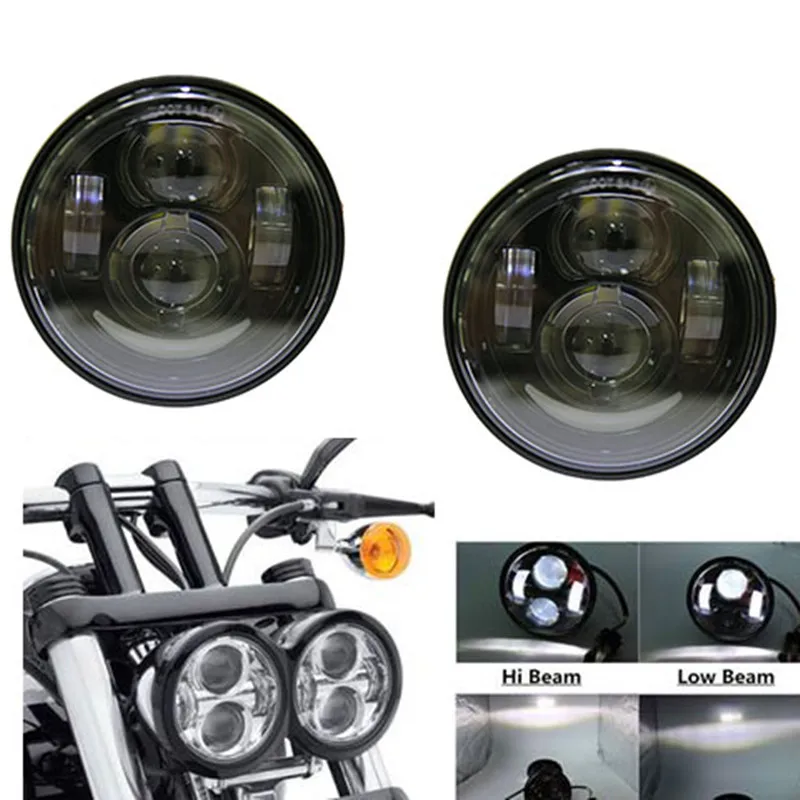 

5-дюймовый Круглый налобный фонарь для мотоцикла 40 Вт 5 дюймов, фэтбоб, светодиодный проектор, фара для Harley Dyna FXDF, модельные лампы для вождения