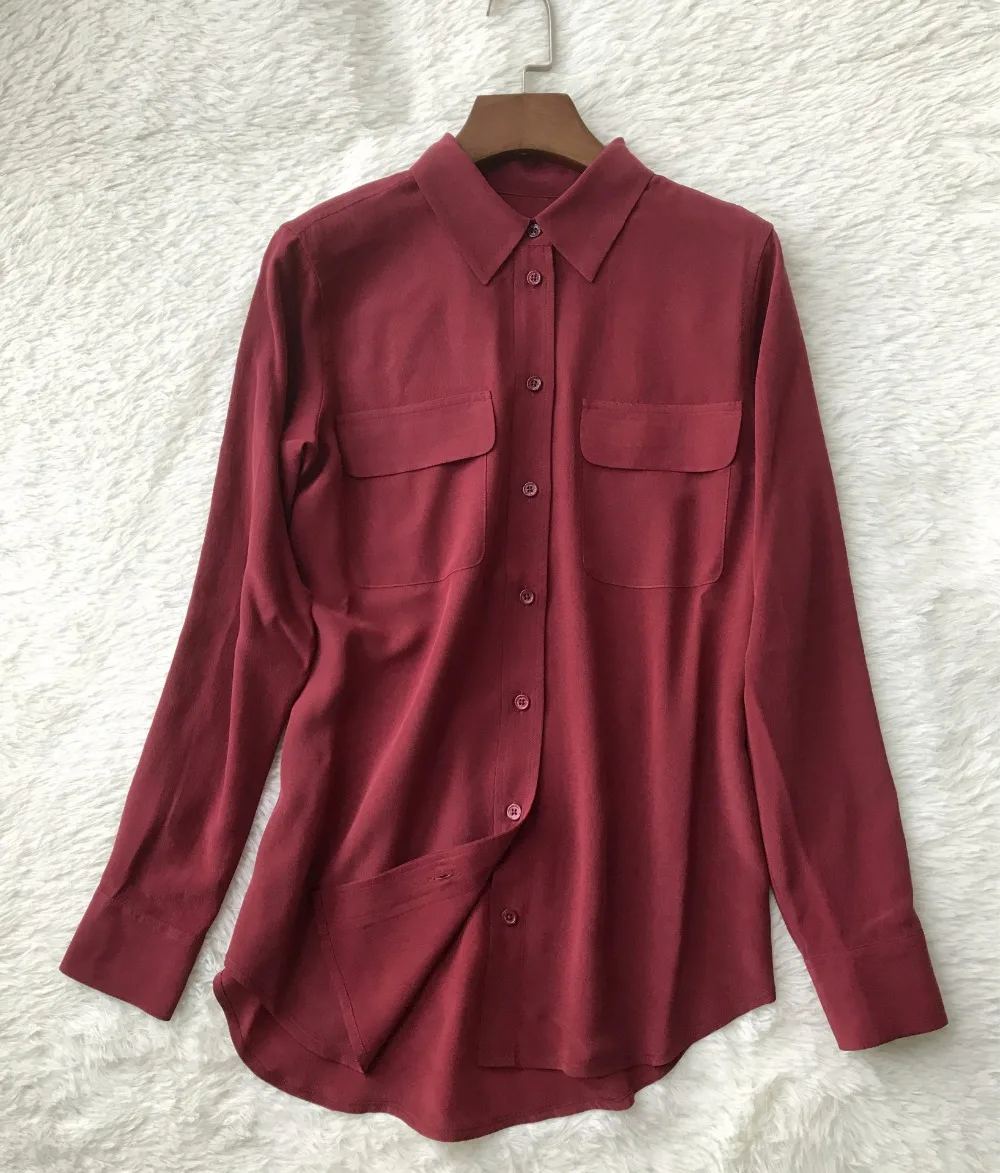 Шелковая блуза, шифоновая блуза, Женская офисная блуза высокого качества, белая, бежевая, красная, розовая, свободная, подиумная блузка, рубашка, новинка