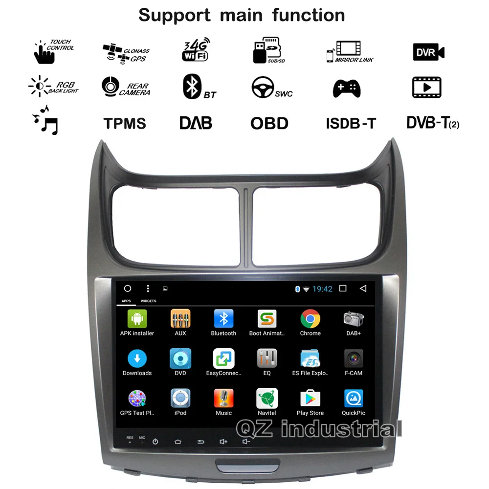 DVD плеер QZ industrial HD 9 дюймов Android 8 1 T3 для Chevrolet Sail 2010 2014 с поддержкой 3G 4G Wi Fi BT RDS GPS