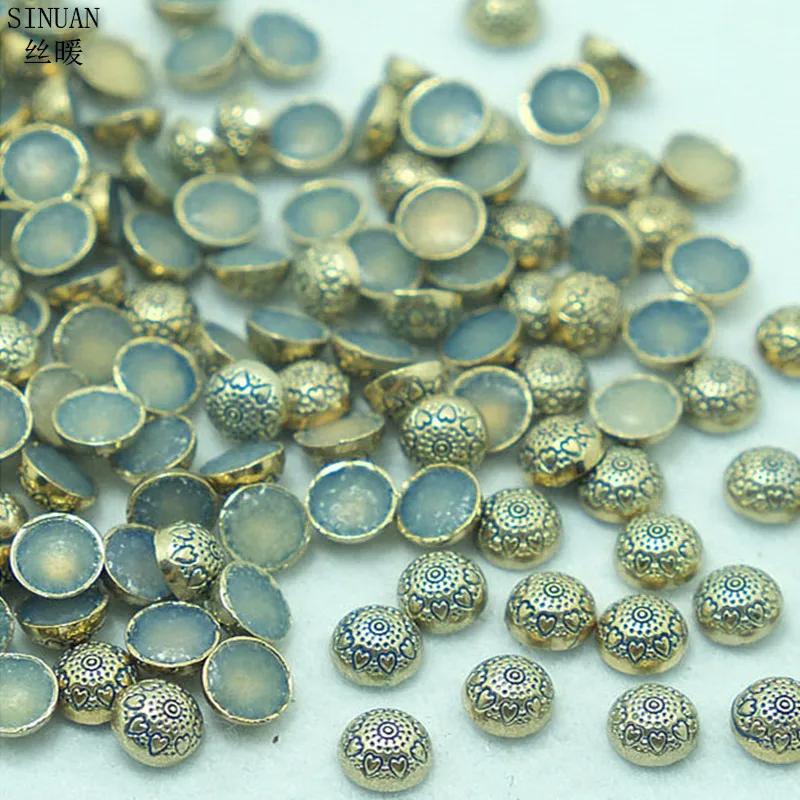 Round Spikes Hotfix Rivets 7Mm Plating Stud Zinc Alloy For Clothes Close-End 200Pieces/Lot Studs Bags SINUAN | Дом и сад