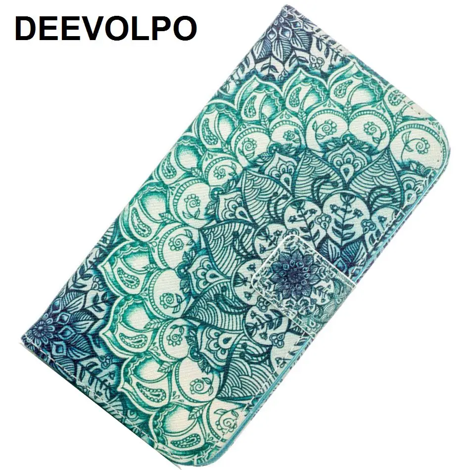 

DEEVOLPO Card Slot Flip Fundas Leather For iPhone 5 5S SE 6 6S 7 8 Plus Colored Painted Covers Lotus Flowers Girl Romantic DP23Z