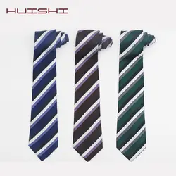 HUISHI новая мода мужская полосы дизайн полиэстер галстук