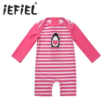 Детско-Младенческая Одежда для новорожденных; футболка для маленьких девочек с длинными рукавами полосатый Рашгард купальный костюм ванный комплект для плавательный костюм, одежда