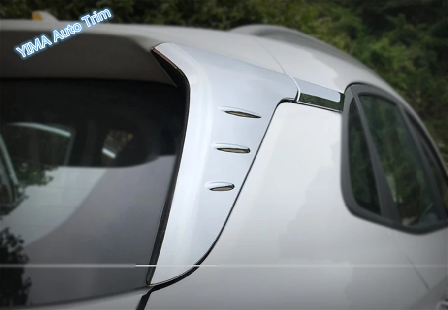 

Lapetus For Hyundai Kona 2018 2019 ABS Auto Styling Chrome Bright Rear Window Spoiler Side Bevel Panel Cover Trim 4 Piece