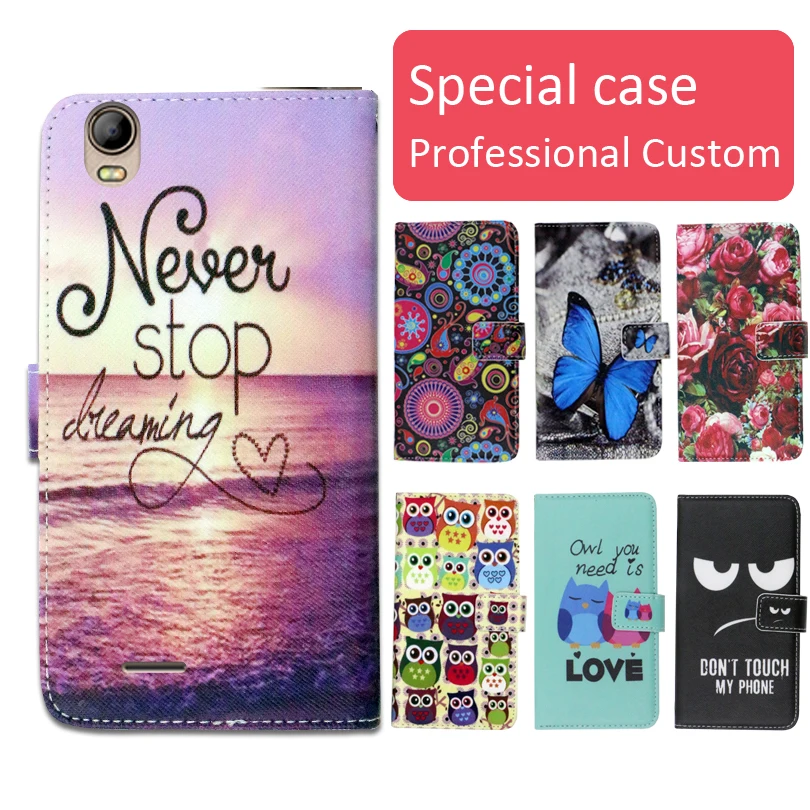 

Fashion cartoon printed flip wallet leather case for BQ BQ-4583 Fox Power with Card Slot phone bag book case,free gift