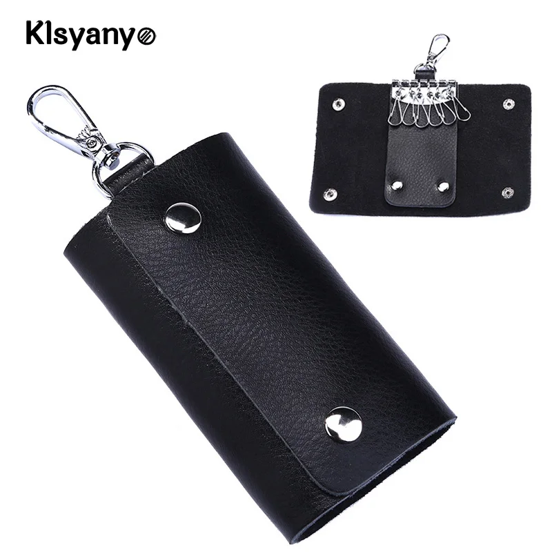 Klsyanyo Genuine Leather Men Key Wallets Men Key Holder Housekeeper