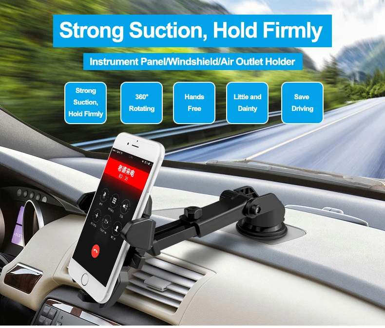 E-FOUR ABS держатель для телефона для автомобиля 360 Регулируемая вращающаяся устойчивая подставка gps крепление и держатель Универсальный Автомобильный кронштейн в автомобиле держатель для телефона