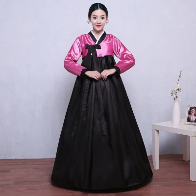 Из хлопка и полиэстера с длинными рукавами японские кимоно yukata, традиционное корейское платье в Корейском стиле «ханбок» костюм - Цвет: color4