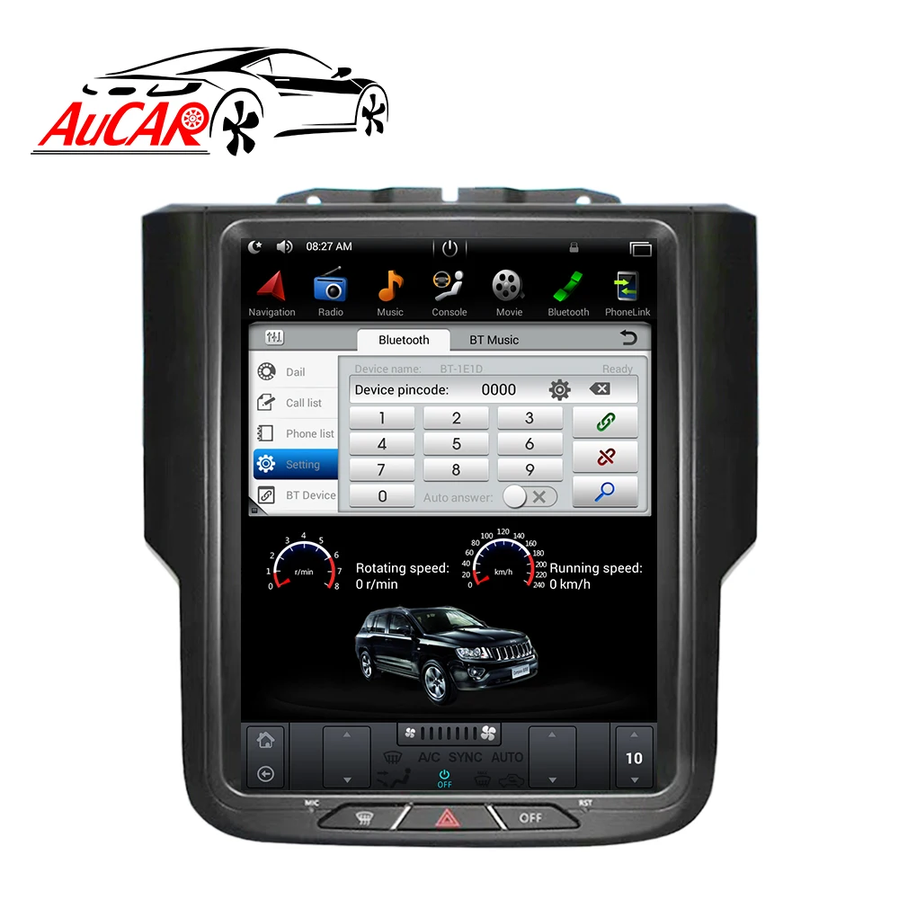 Excellent Android 6.0 Tesla Style 10.4" Car DVD Player for Dodge RAM GPS System Audio 2014 - Bluetooth Radio WIFI 4G Vertical Stereo IPS 2